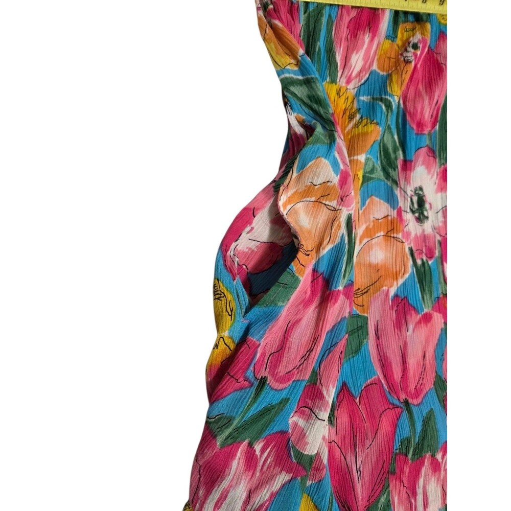 Go Softly Patio Dress Women's XL Colorful Tropical Rayon Pocket Pullover Midi - Picture 5 of 9